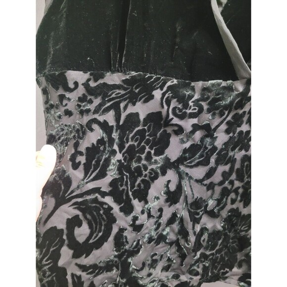 VTG Silkland Sz 8 Black Floral Burnout Bell Sleeve Top Y2K Fairy Whimsigoth - Picture 5 of 8